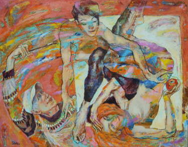 Pittura intitolato "Сотворение" da Aleksandr Alex Shinin Shynin, Opera d'arte originale, Olio