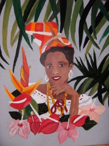 Painting titled "PRINCESSE (martiniq…" by Anastine Création, Original Artwork