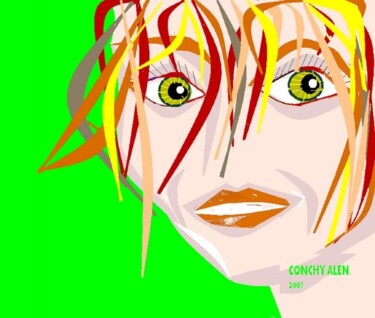 Dibujo titulada "RETRATO GIRL.ONE." por Shireley, Obra de arte original