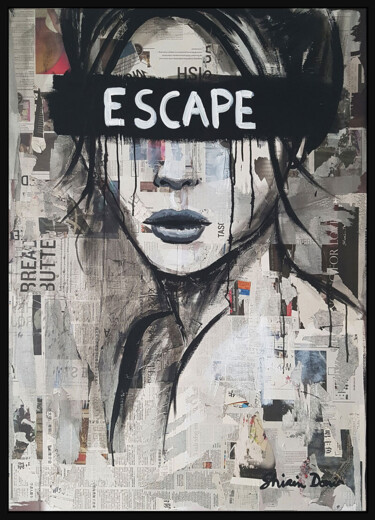 Painting titled "ESCAPE" by Shirin Donia, Original Artwork, Acrylic