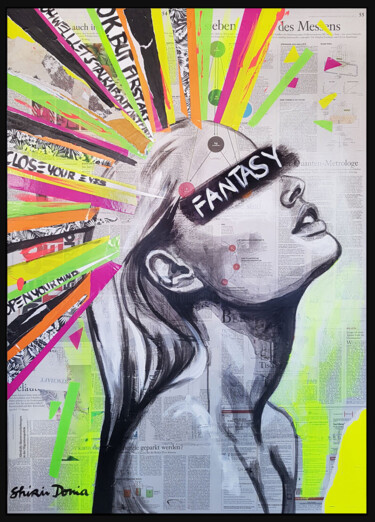 Картина под названием "FANTASY" - Shirin Donia, Подлинное произведение искусства, Акрил Установлен на Деревянная панель