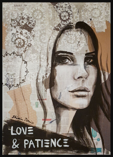 Pittura intitolato "LOVE AND PATIENCE" da Shirin Donia, Opera d'arte originale, Acrilico Montato su Pannello di legno