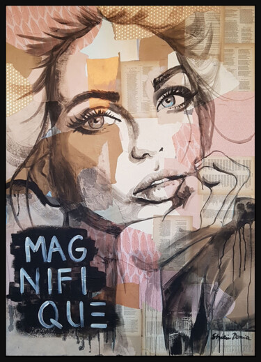 Malerei mit dem Titel "MAGNIFIQUE" von Shirin Donia, Original-Kunstwerk, Acryl Auf Holzplatte montiert