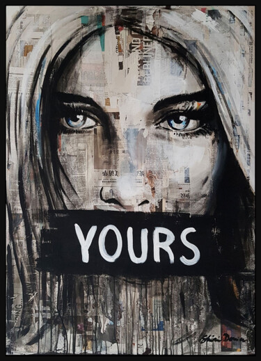 Painting titled "YOURS" by Shirin Donia, Original Artwork, Acrylic Mounted on Wood Panel