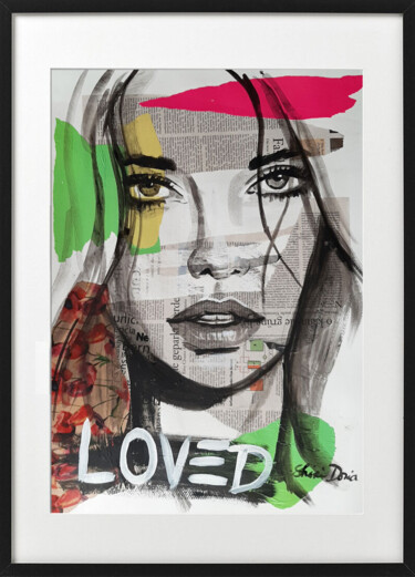 Ζωγραφική με τίτλο "LOVED 1" από Shirin Donia, Αυθεντικά έργα τέχνης, Ακρυλικό