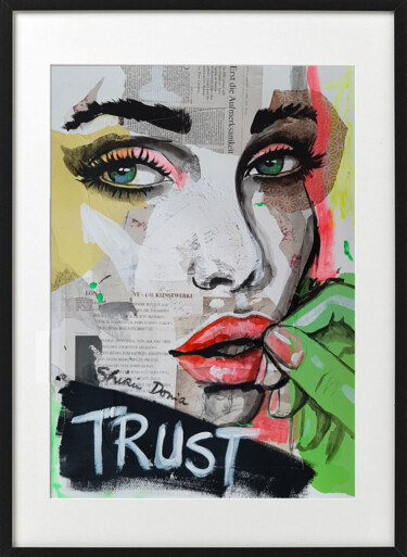 Painting titled "TRUST 1" by Shirin Donia, Original Artwork, Acrylic