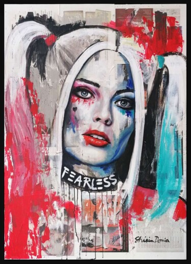 Painting titled "FEARLESS" by Shirin Donia, Original Artwork, Acrylic Mounted on artwork_cat.