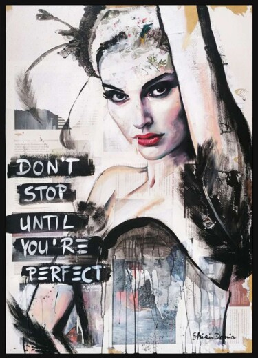 Painting titled "PERFECT" by Shirin Donia, Original Artwork, Acrylic Mounted on Wood Panel
