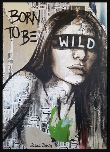 Painting titled "WILD" by Shirin Donia, Original Artwork, Acrylic Mounted on Wood Panel
