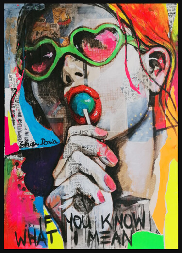 Картина под названием "IF YOU KNOW WHAT I…" - Shirin Donia, Подлинное произведение искусства, Акрил Установлен на Деревянная…