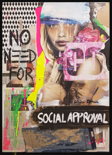 Painting titled "NO NEED" by Shirin Donia, Original Artwork, Acrylic Mounted on Wood Panel