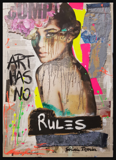 Pittura intitolato "NO RULES" da Shirin Donia, Opera d'arte originale, Acrilico Montato su Pannello di legno