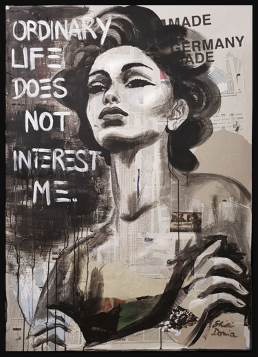 Painting titled "NOT INTERESTED" by Shirin Donia, Original Artwork, Acrylic Mounted on Wood Panel