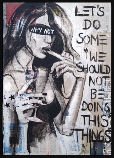 Картина под названием "THINGS" - Shirin Donia, Подлинное произведение искусства, Акрил Установлен на Деревянная панель