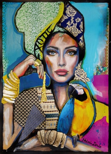 Painting titled "EXOTIC" by Shirin Donia, Original Artwork, Acrylic Mounted on Wood Panel