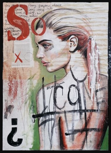 Painting titled "YOU ARE SO" by Shirin Donia, Original Artwork, Acrylic Mounted on Wood Panel