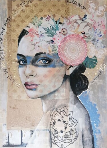 Painting titled "BE YOU TIFUL I" by Shirin Donia, Original Artwork, Acrylic Mounted on Wood Panel