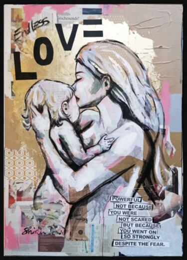 Peinture intitulée "ENDLESS LOVE" par Shirin Donia, Œuvre d'art originale, Acrylique Monté sur Panneau de bois