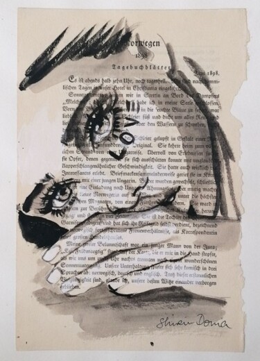 Malerei mit dem Titel "SLEEPY LOVE" von Shirin Donia, Original-Kunstwerk, Acryl Auf Andere starre Platte montiert