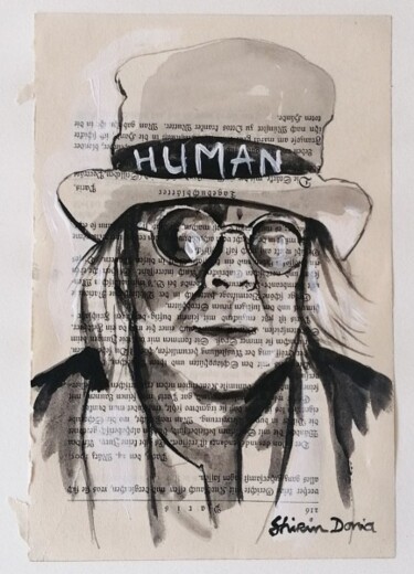 Картина под названием "HUMAN" - Shirin Donia, Подлинное произведение искусства, Акрил Установлен на Другая жесткая панель