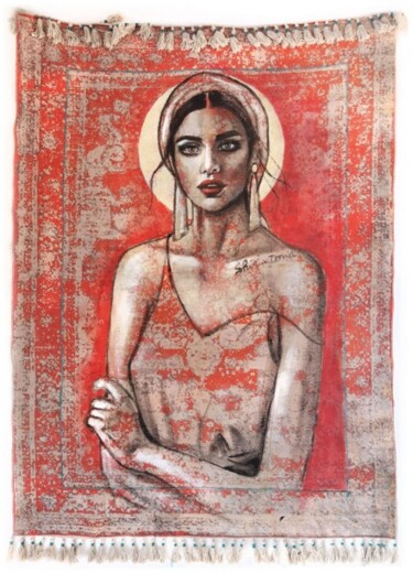 Malerei mit dem Titel "LUNA" von Shirin Donia, Original-Kunstwerk, Acryl