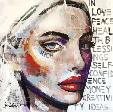 Painting titled "RICH IN" by Shirin Donia, Original Artwork, Acrylic