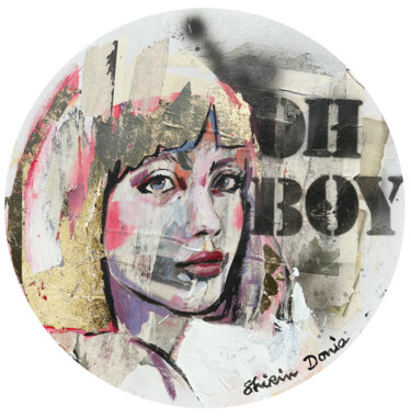 Malerei mit dem Titel "BOY" von Shirin Donia, Original-Kunstwerk, Collagen