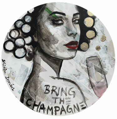 Painting titled "CHAMPAGNE" by Shirin Donia, Original Artwork, Collages