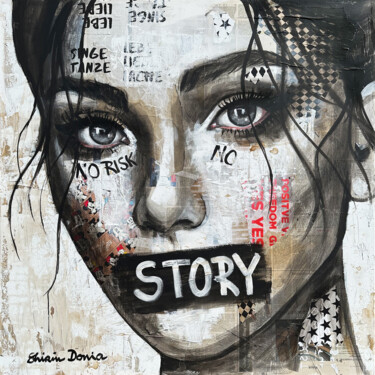 Painting titled "NO RISK NO STORY" by Shirin Donia, Original Artwork, Acrylic