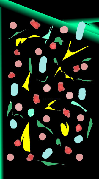 Peinture intitulée "The colored plat" par Shirley Jacobsen, Œuvre d'art originale, Peinture numérique