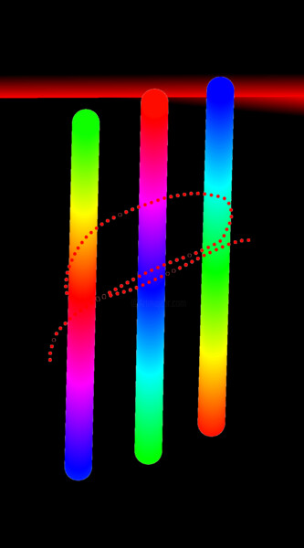 Digital Arts titled "Color sticks" by Shirley Jacobsen, Original Artwork, Digital Painting