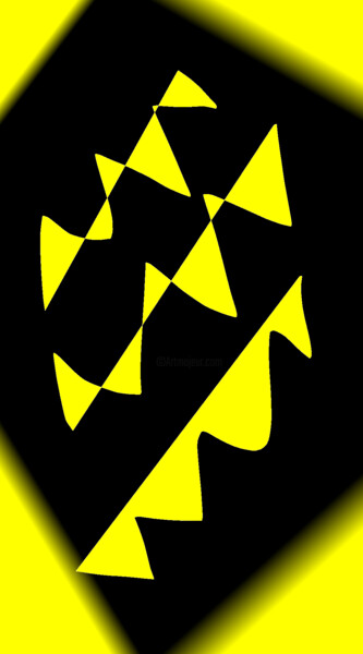 Digitale Kunst mit dem Titel "Yellow flags" von Shirley Jacobsen, Original-Kunstwerk, Digitale Malerei