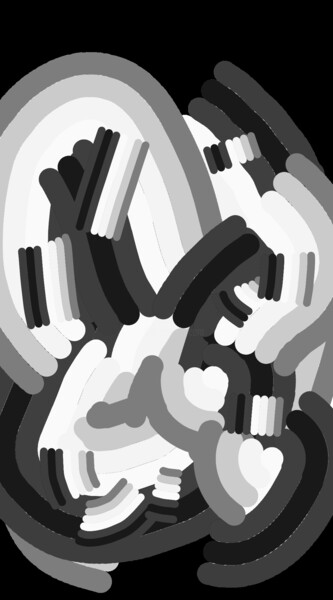 Digitale Kunst mit dem Titel "Black and white mix…" von Shirley Jacobsen, Original-Kunstwerk, Digitale Malerei