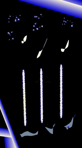 Цифровое искусство под названием "Night candles" - Shirley Jacobsen, Подлинное произведение искусства, Цифровая живопись