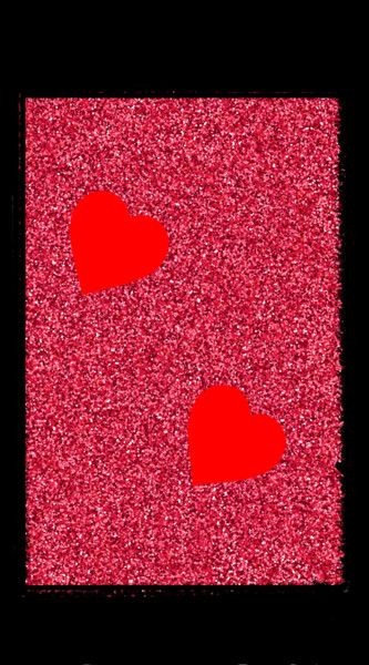 Digital Arts titled "Two red hearts" by Shirley Jacobsen, Original Artwork, Digital Painting