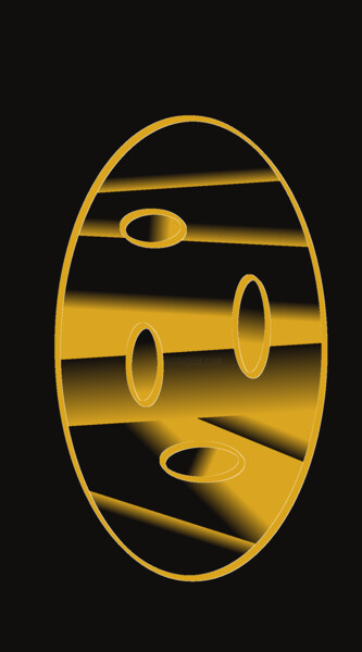 Картина под названием "Golden circles" - Shirley Jacobsen, Подлинное произведение искусства, Цифровая живопись