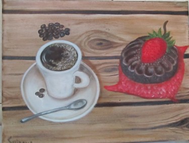 Peinture intitulée "Coffee with foam" par Tatiana Shirova, Œuvre d'art originale, Huile