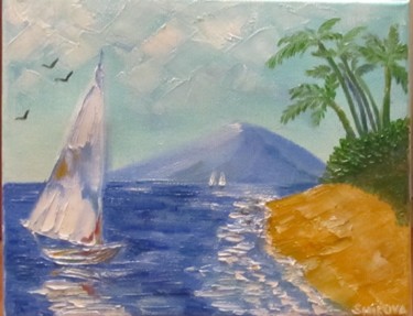 Pintura titulada "lagoon of bliss" por Tatiana Shirova, Obra de arte original, Oleo