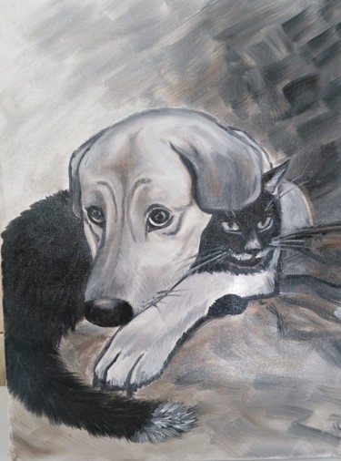Картина под названием "This is my cat!!!" - Tatiana Shirova, Подлинное произведение искусства