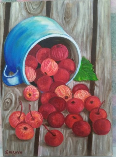 Painting titled "Siberian apples" by Tatiana Shirova, Original Artwork, Oil