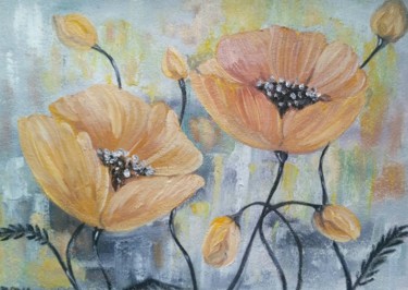 Painting titled "Poppies" by Tatiana Shirova, Original Artwork, Oil