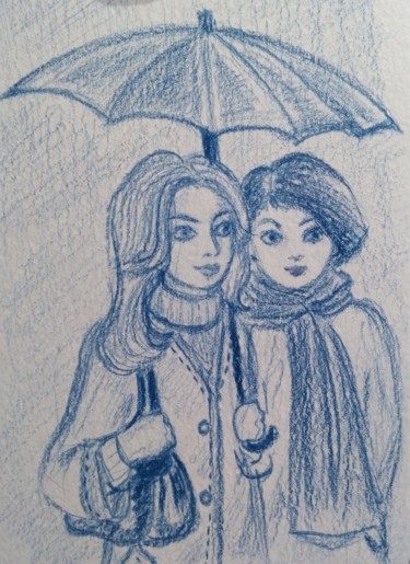 "Girlfriends" başlıklı Tablo Tatiana Shirova tarafından, Orijinal sanat, Mum boya