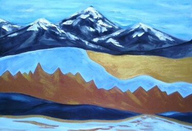 Картина под названием "Autumn mountains" - Tatiana Shirova, Подлинное произведение искусства, Масло