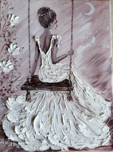 Painting titled "Swing" by Tatiana Shirova, Original Artwork, Acrylic Mounted on Wood Stretcher frame