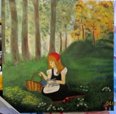 Pittura intitolato "Красная Шапочка" da Tatiana Shirova, Opera d'arte originale, Olio