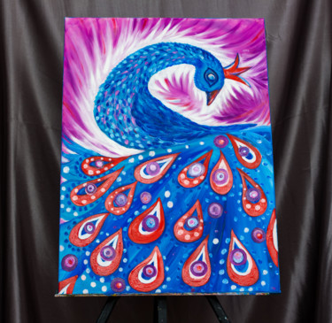 Painting titled "The Bird of Happine…" by Tatiana Shirova, Original Artwork, Oil