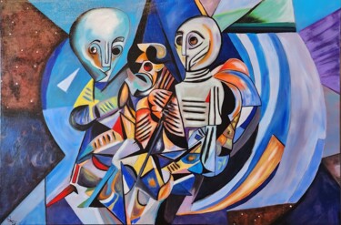 Peinture intitulée "Путешествие Космона…" par Shivai, Œuvre d'art originale, Acrylique