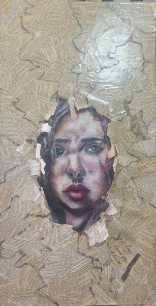 Peinture intitulée "Маска Времени: Лицо…" par Shivai, Œuvre d'art originale, Huile