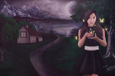 Malerei mit dem Titel "Dreamscape" von Shiv Goswami, Original-Kunstwerk, Acryl Auf Andere starre Platte montiert
