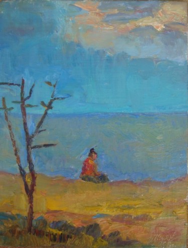 Painting titled "У моря. О вечном." by Vladimir Shiyan, Original Artwork, Oil